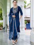 MODERN ROMAN SILK EMBROIDERY WORK TOP BOTTOM WITH DUPATTA FESTIVE WEAR WHOLESALE PRICE ETHNIC GARMENT (15)