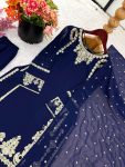 MOODERN GEORGETTE EMBROIDERY SEQUENCE WORK TOP BOTTOM WITH DUPATTA FESTIVE WEAR WHOLESALE PRICE ETHNIC GARMENT (2)