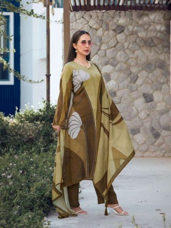 MOST PICKED POLY RAYON DIGITAL PRINT WORK TOP BOTTOM WITH DUPATTA GREEN