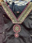 NEW ARRIVAL BANANA SILK EMBROIDERY AND ZARI WORK TOP BOTTOM WITH DUPATTA FUNCTIONAL WEAR WHOLESALE PRICE ETHNIC GARMENT (2)