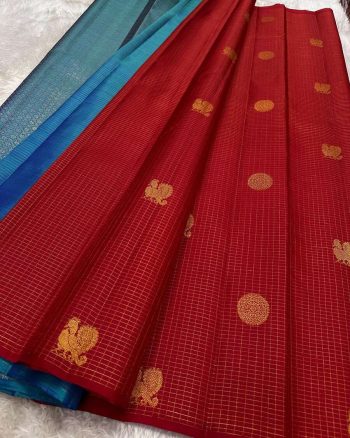 NEW ARRIVAL BANARASI SOFT SILK GOLD ZARI WEAVING WORK SAREE WITH UNSTITCHED BLOUSE RED