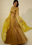 NEW ARRIVAL BANARASI ZARI SILK PLAIN LEHENGA CHOLI WITH SEQUENCE DORI WORK DUPATTA YELLOW