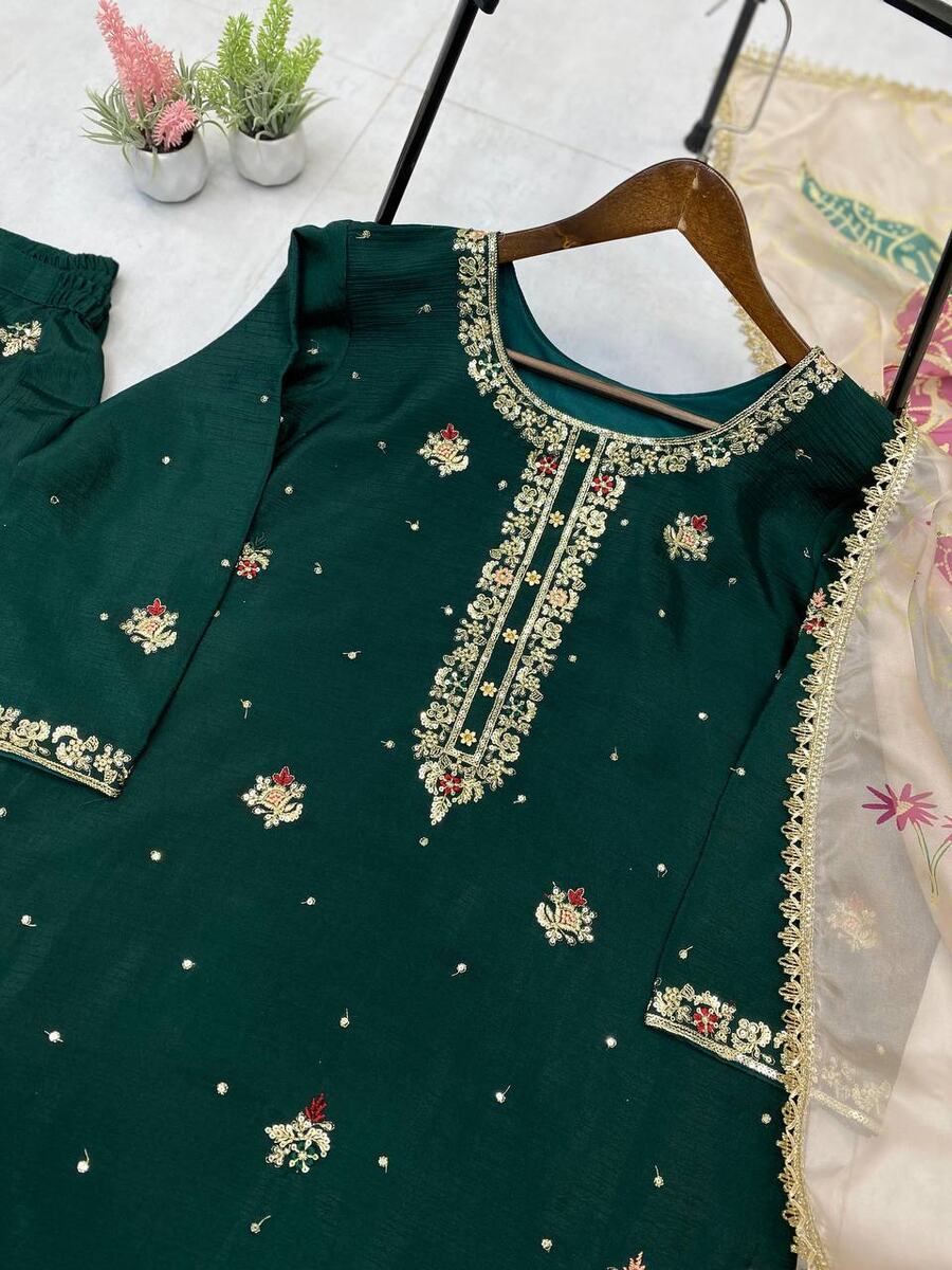 NEW ARRIVAL CHINON SEQUENCE EMBROIDERY WORK TOP PALAZZO WITH DUPATTA FESTIVE WEAR WHOLESALE PRICE ETHNIC GARMENT (13)