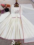 NEW ARRIVAL COTTON THREAD WORK GOWN BOTTOM WITH DUAPTTA PARTY WEAR WHOLESALE PRICE ETHNIC GARMENT(27)