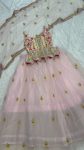 NEW ARRIVAL DUBLE LAYER THREAD WORK LEHENGA PEPLUM TOP AND DUPATTA PARTY WEAR WHOLESALE PRICE ETHNIC GARMENT (3)