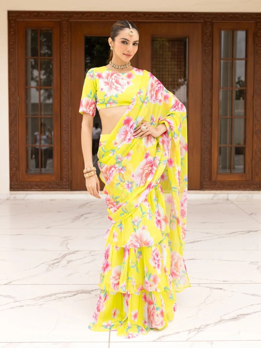 NEW ARRIVAL GEORGETTE DIGITAL PRINT WORK LEHENGA SAREE AND BLOUSE WITH ATTACHED DUPATTA PARTY WEAR WHOLESALE PRICE ETHNIC GARMENT (49)