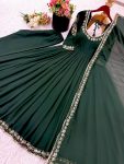 NEW ARRIVAL GEORGETTE EMBROIDERY WORK GOWN BOTTOM WITH DUPATTA WEDDING WEAR WHOLESALE PRICE ETHNIC GARMENT (2)