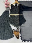 NEW ARRIVAL GEORGETTE FANCY DIGITAL PRINT WITH FANCY BELT WORK TOP SHARARA WITH DUPATTA FESTIVE WEAR WHOLESALE PRICE ETHNIC GARMENT (5)
