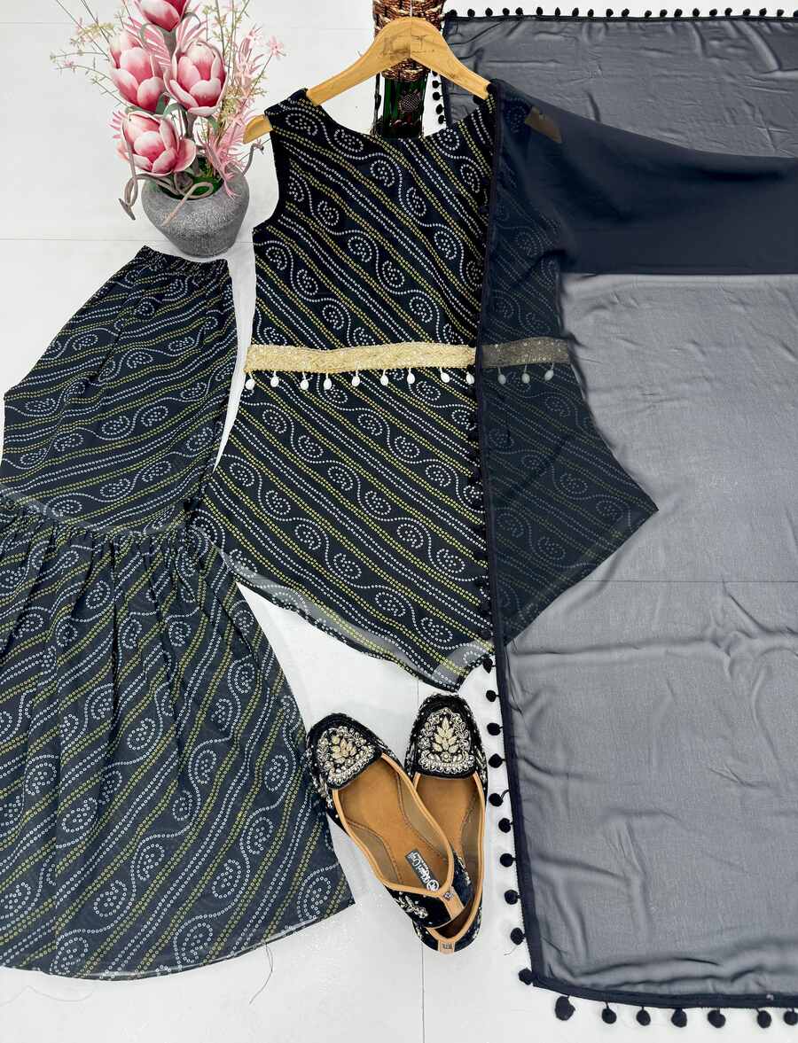 NEW ARRIVAL GEORGETTE FANCY DIGITAL PRINT WITH FANCY BELT WORK TOP SHARARA WITH DUPATTA FESTIVE WEAR WHOLESALE PRICE ETHNIC GARMENT (4)