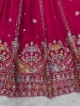 NEW ARRIVAL GEORGETTE THREAD WITH SEQUENCE EMBROIDERY WORK LEHENGA CHOLI WITH DUPATTA WEDDING WEAR WHOLESALE PRICE ETHNIC GARMENT (4)
