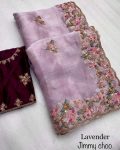 NEW ARRIVAL JIMMY CHOO SILK SEQUENCE WITH ARCO BORDER WORK SAREE WITH UNSTITCHED BLOUSE WEDDING WEAR WHOLESALE PRICE ETHNIC GARMENT (7)