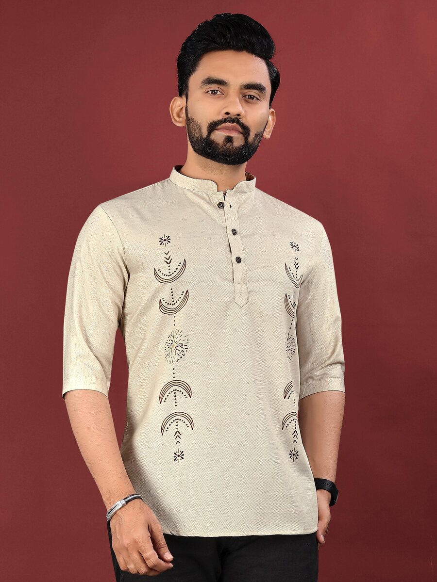 NEW ARRIVAL JUTE COTTON DIGITAL PRINTED MEN'S SHIRT DAILY WEAR WHOLESALE PRICE ETHNIC GARMENT (27)