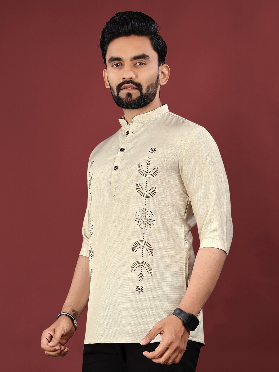 NEW ARRIVAL JUTE COTTON DIGITAL PRINTED MEN'S SHIRT DAILY WEAR WHOLESALE PRICE ETHNIC GARMENT (28)