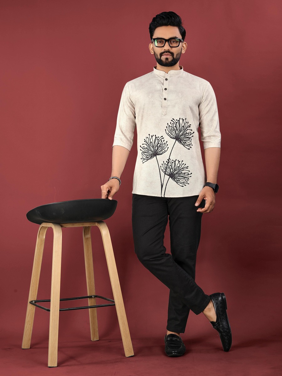 NEW ARRIVAL JUTE COTTON DIGITAL PRINTED MEN'S SHIRT DAILY WEAR WHOLESALE PRICE ETHNIC GARMENT (5)
