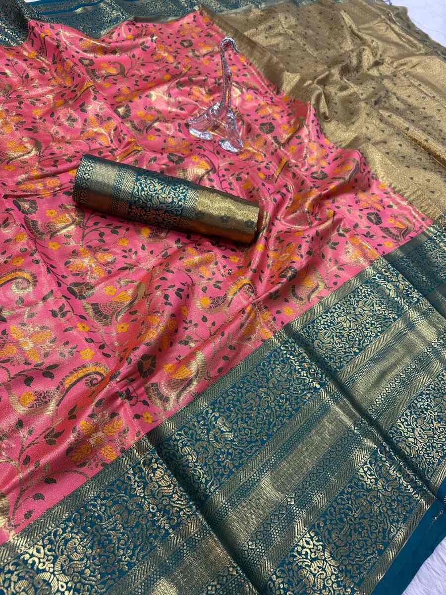 NEW ARRIVAL KANJIVARAM SILK GOLD ZARI RICH WEAVING WORK SAREE WITH UNSTITCHED BLOUSE FESTIVE WEAR WHOLESALE PRICE ETHNIC GARMENT (21)