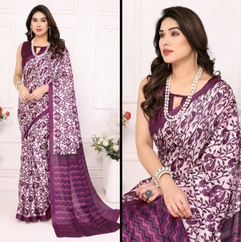NEW ARRIVAL KHADI DIGITAL PRINTED SAREE WITH UNSTITCHED BLOUSE WINE