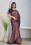 NEW ARRIVAL LICHI SILK JACQUARD WORK SAREE WITH UNSTITCHED BLOUSE FUNCTIONAL WEAR WHOLESALE PRICE ETHNIC GARMENT (2)