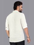 NEW ARRIVAL LINEN HAND-WOVEN MEN’S SHORT KURTA FESTIVE WEAR WHOLESALE PRICE ETHNIC GARMENT (15)