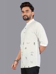 NEW ARRIVAL LINEN HAND-WOVEN MEN’S SHORT KURTA FESTIVE WEAR WHOLESALE PRICE ETHNIC GARMENT (15)