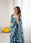 NEW ARRIVAL LINEN PATTA DIGITAL PRINTED SAREE WITH UNSTITCHED BLOUSE DAILY WEAR WHOLESALE PRICE ETHNIC GARMENT (5)