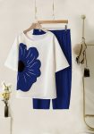 NEW ARRIVAL LYCRA DIGITAL PRINT WORK TOP PANT SET NAVY BLUE