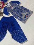 NEW ARRIVAL NATURAL CREPE EMBROIDERY SEQUENCE WORK TOP DHOTI WITH DUPATTA FESTIVE WEAR WHOLESALE PRICE ETHNIC GARMENT (2)