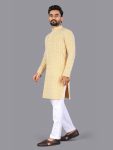 NEW ARRIVAL RAYON CHIKANKARI LUCKNOWI SCHIFLI WORK MEN’S KURTA PAYJAMA (9)