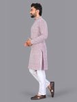 NEW ARRIVAL RAYON CHIKANKARI LUCKNOWI SCHIFLI WORK MEN’S KURTA PAYJAMA (4)