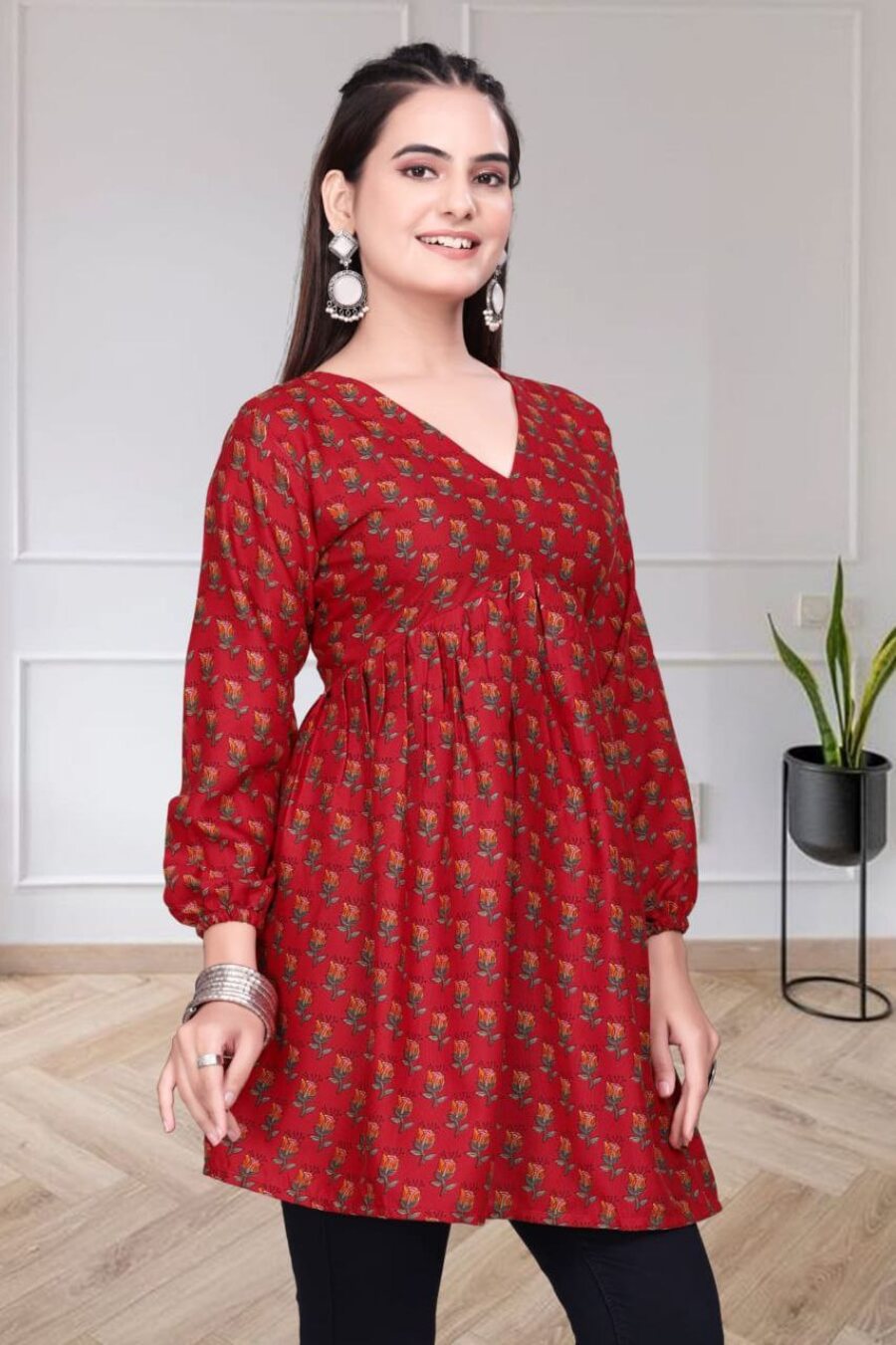 NEW ARRIVAL RAYON DIGITAL PRINT WORK ONLY TOP DAILY WEAR WHOLESALE PRICE ETHNIC GARMENT (10)