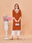NEW ARRIVAL RAYON EMBROIDERY WORK KURTI DAILY WEAR WHOLESALE PRICE ETHNIC GARMENT (4)