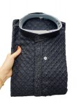 NEW ARRIVAL RAYON EMBROIDERY WORK MEN'S KURTA PAYJAMA BLACK