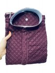 NEW ARRIVAL RAYON EMBROIDERY WORK MEN'S KURTA PAYJAMA PURPLE