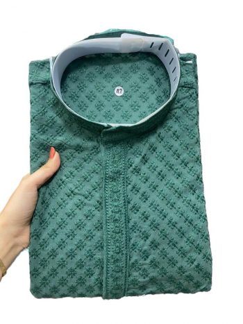 NEW ARRIVAL RAYON EMBROIDERY WORK MEN'S KURTA PAYJAMA RAMA