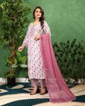 NEW ARRIVAL RAYON PRINTED WORK TOP BOTTOM WITH DUPATTA CASUAL WEAR WHOLESALE PRICE ETHNIC GARMENT (4)