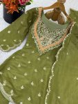 NEW ARRIVAL SHIMMER SILK EMBROIDERY WORK TOP PALAZZO WITH DUPATTA PARTY WEAR WHOLESALE PRICE ETHNIC GARMENT (6)