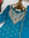 NEW ARRIVAL SHIMMER SILK EMBROIDERY WORK TOP PALAZZO WITH DUPATTA PARTY WEAR WHOLESALE PRICE ETHNIC GARMENT (4)