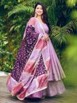 NEW ARRIVAL SHIMMER SILK PLAIN GOWN PALAZZO WITH DUPATTA FESTIVE WEAR WHOLESALE PRICE ETHNIC GARMENT (2)