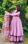 NEW ARRIVAL SHIMMER SILK PLAIN GOWN PALAZZO WITH DUPATTA FESTIVE WEAR WHOLESALE PRICE ETHNIC GARMENT (2)
