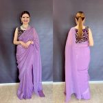 NEW ARRIVAL SILK PLAIN SAREE WITH SEQUENCE & DORI WORK UNSTITCHED BLOUSE AND KOTI FESTIVE WEAR WHOLESALE PRICE ETHNIC GARMENT (19)