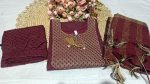 NEW ARRIVAL SOUTH COTTON THREAD EMBROIDERY WORK TOP BOTTOM WITH DUPATTA FESTIVE WEAR WHOLESALE PRICE ETHNIC GARMENT (3)