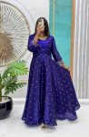 NEW ARRIVAL SPACE SILK SEQUENCE EMBROIDERY WORK GOWN WITH DUPATTA FESTIVE WEAR WHOLESALE PRICE ETHNIC GARMENT (3)