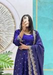 NEW ARRIVAL SPACE SILK SEQUENCE EMBROIDERY WORK GOWN WITH DUPATTA FESTIVE WEAR WHOLESALE PRICE ETHNIC GARMENT (3)