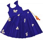 NEW ARRIVAL TAFFETA SILK EMBROIDERY WORK KID'S LEHENGA CHOLI BLUE