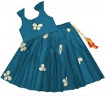 NEW ARRIVAL TAFFETA SILK EMBROIDERY WORK KID'S LEHENGA CHOLI RAMA