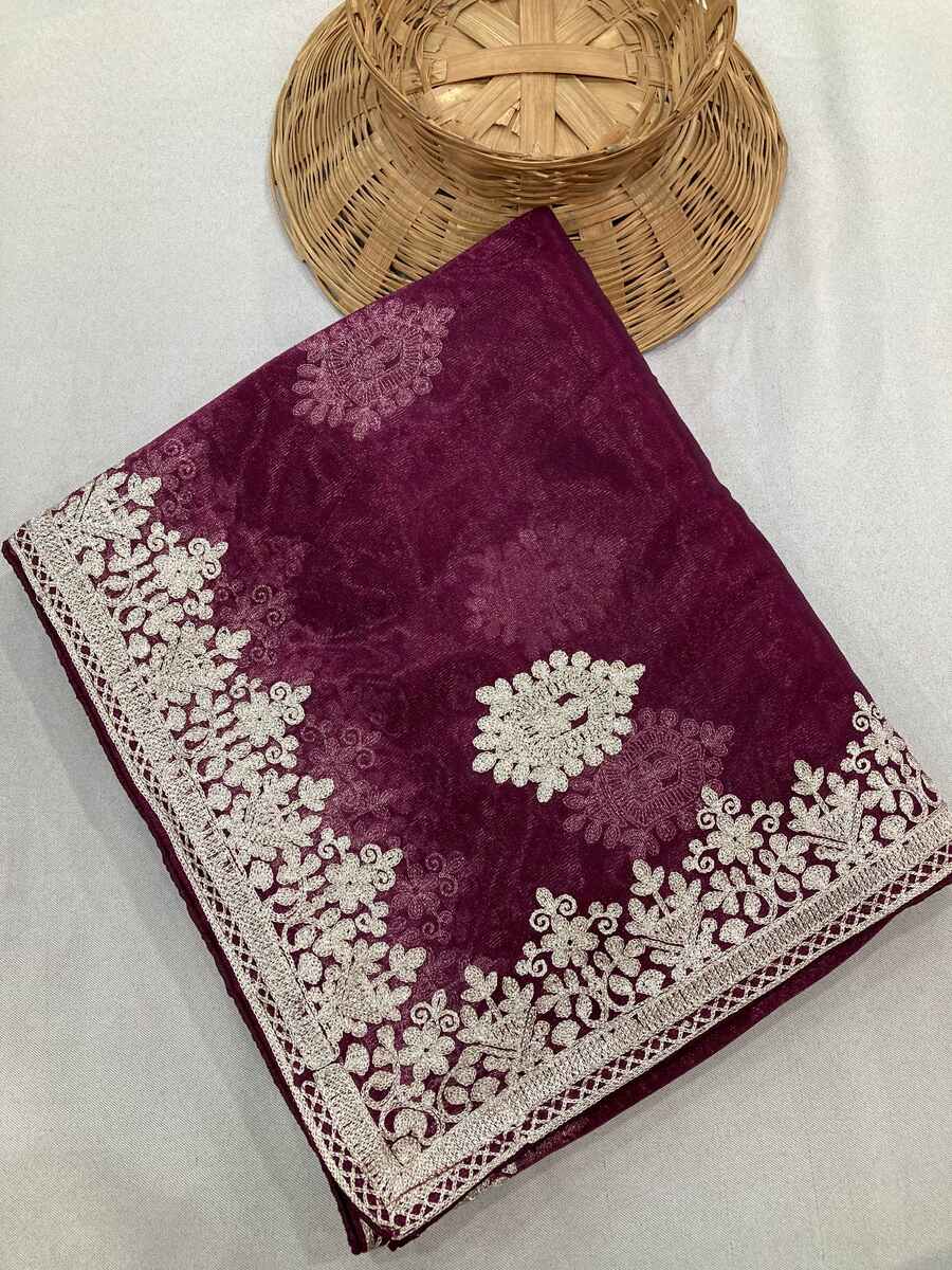 NEW ARRIVAL TWILL NET EMBROIDERY SEQUENCE WORK SAREE WITH UNSTITCHED BLOUSE PARTY WEAR WHOLESALE PRICE ETHNIC GARMENT (9)