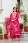 NEW ARRIVAL VISCOSE JACQUARD WORK TOP BOTTOM WITH DUPATTA PINK