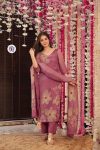 NEW ARRIVAL ZARNA SILK PRINTED WORK TOP BOTTOM WITH DUPATTA DAILY WEAR WHOLESALE PRICE ETHNIC GARMENT (6)