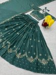 RICH LOOK CHINON EMBROIDERY THREAD & SEQUENCE WORK LEHENGA CHOLI WITH DUPATTA WEDDING WEAR WHOLESALE PRICE ETHNIC GARMENT (7)