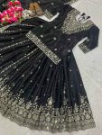 RICH LOOK CHINON SILK EMBROIDERY WITH SEQUENCE WORK TOP LEHENGA WITH DUPATTA WEDDING WEAR WHOLESALE PRICE ETHNIC GARMENT (3)