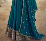 RICH LOOK CHINON SILK EMBROIDERY ZARI DORI SEQUENCE WORK GOWN WITH DUPATTA FESTIVE WEAR WHOLESALE PRICE ETHNIC GARMENT (2)